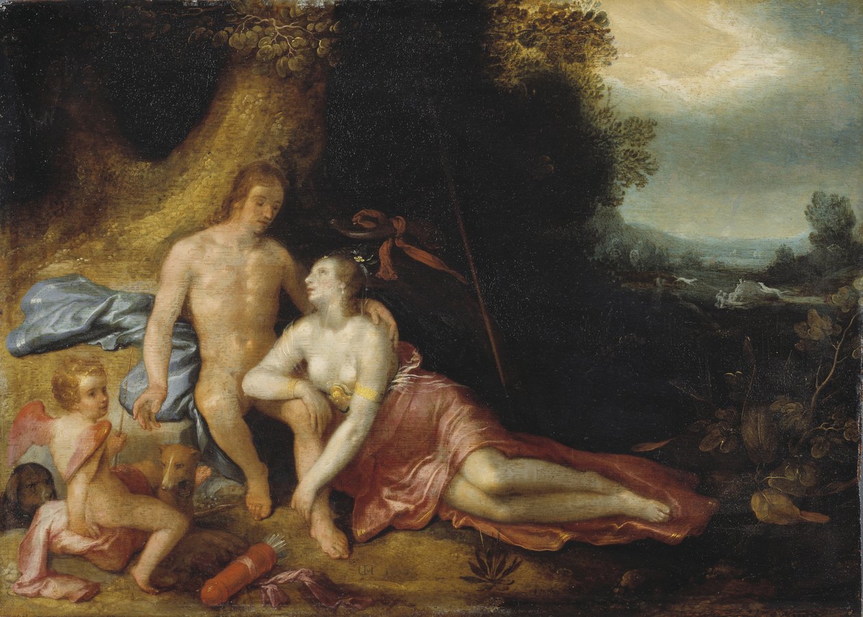 Wenus i Adonis, 1603 autorstwa Cornelis Cornelisz van Haarlem