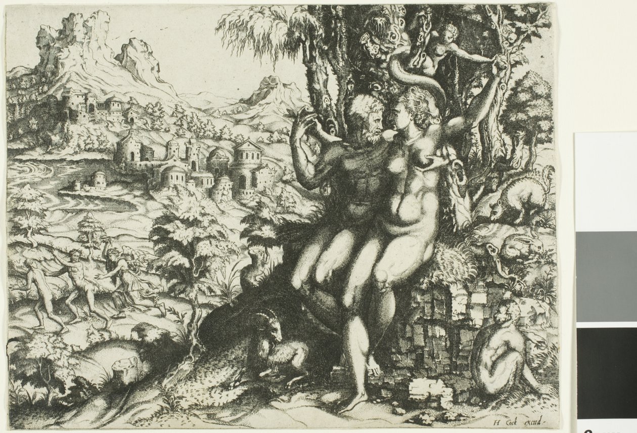 Adam i Ewa i wygnanie z raju autorstwa Cornelis Cort