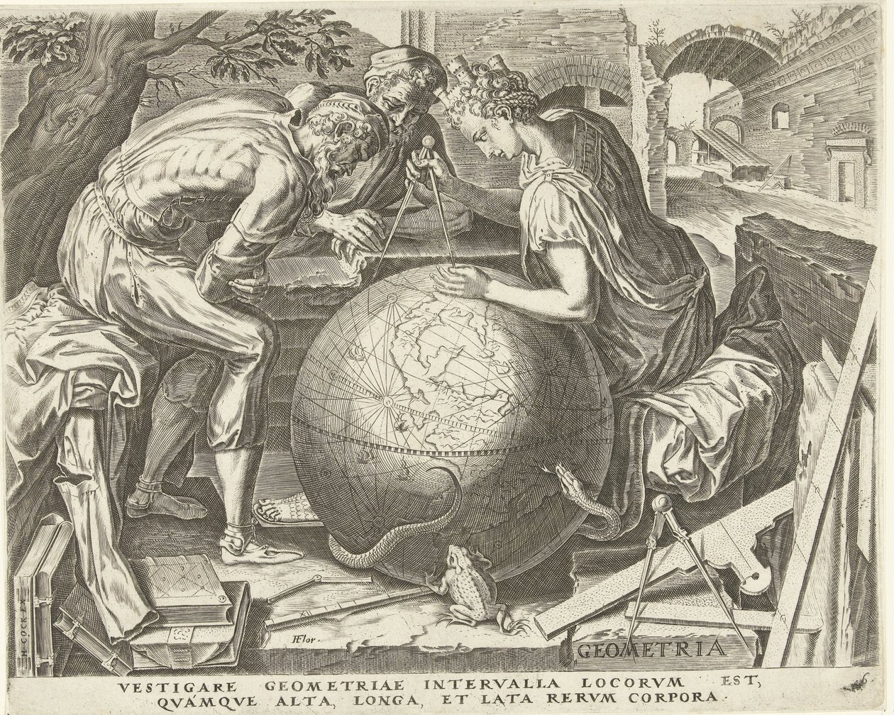 Geometria (Geometria) Siedem sztuk wyzwolonych (Artes Liberales) (tytuł serii) autorstwa Cornelis Cort