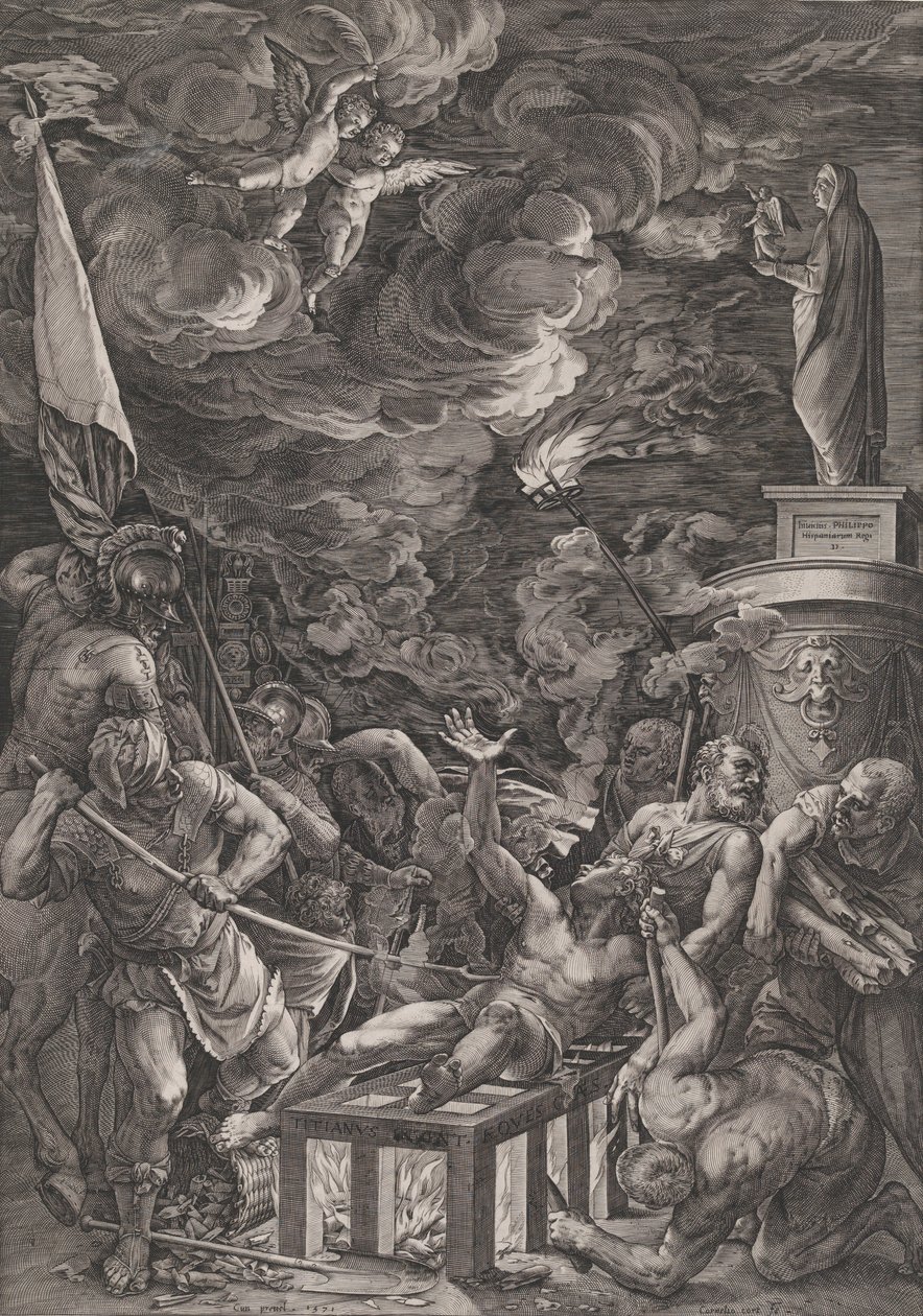 Męczeństwo św. Wawrzyńca, 1571. autorstwa Cornelis Cort