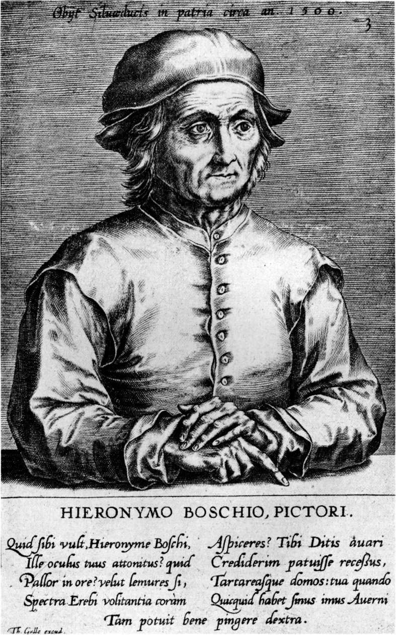Portret Hieronima Boscha, lata 70. XVI wieku. autorstwa Cornelis Cort