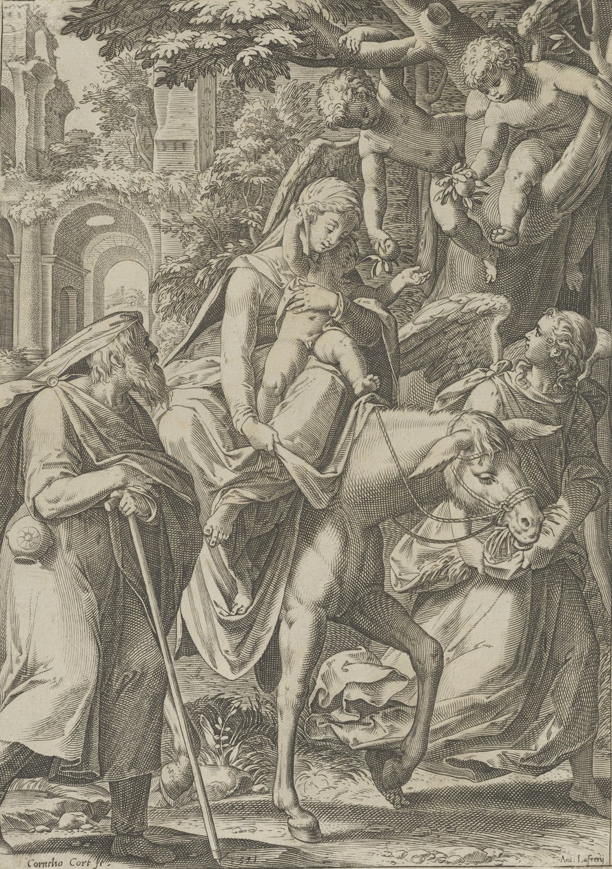 Ucieczka do Egiptu, 1571. autorstwa Cornelis Cort