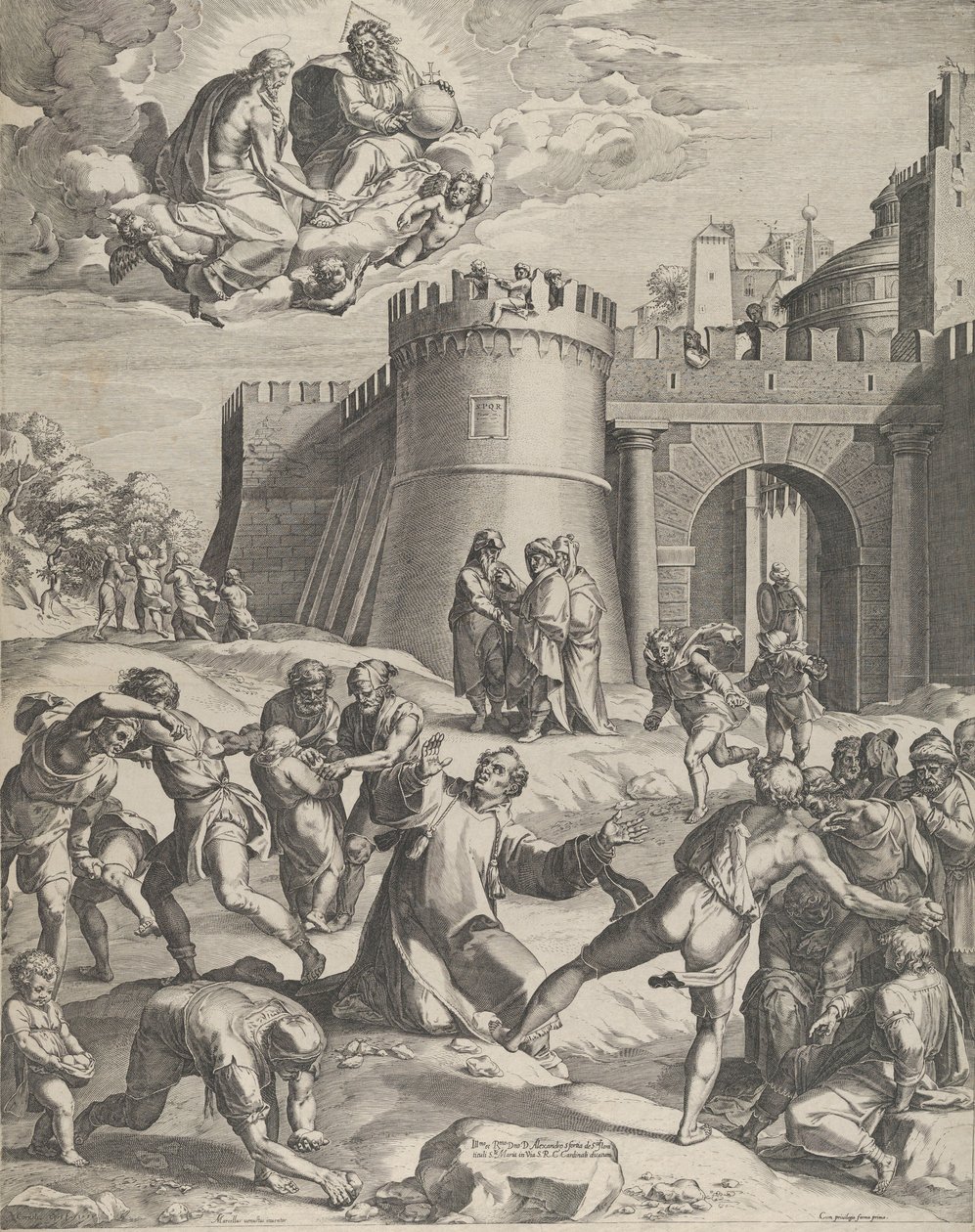 Męczeństwo św. Szczepana, 1576. autorstwa Cornelis Cort