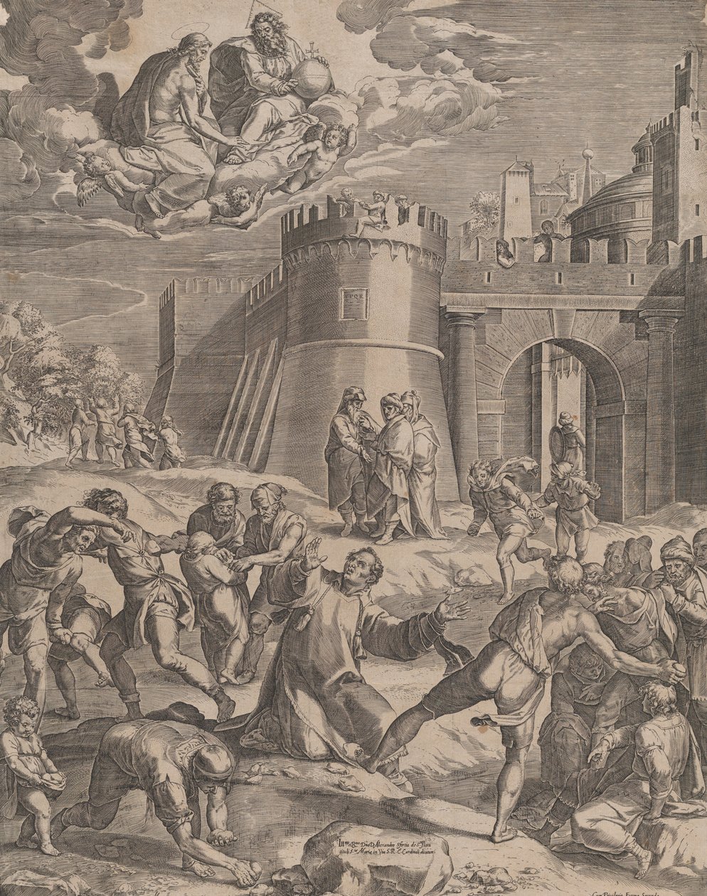 Męczeństwo św. Szczepana, 1576. autorstwa Cornelis Cort