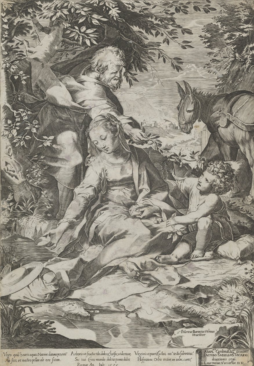 Odpoczynek po powrocie z Egiptu, 1575. autorstwa Cornelis Cort
