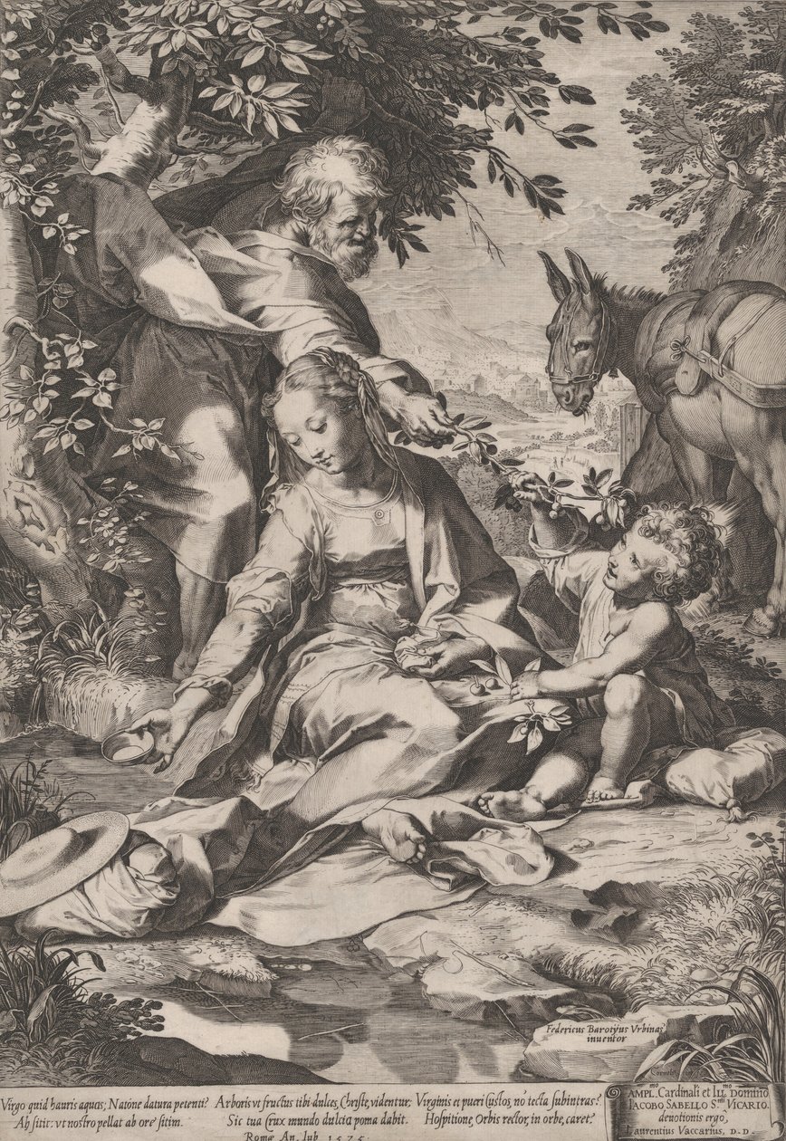 Odpoczynek po powrocie z Egiptu, 1575. autorstwa Cornelis Cort