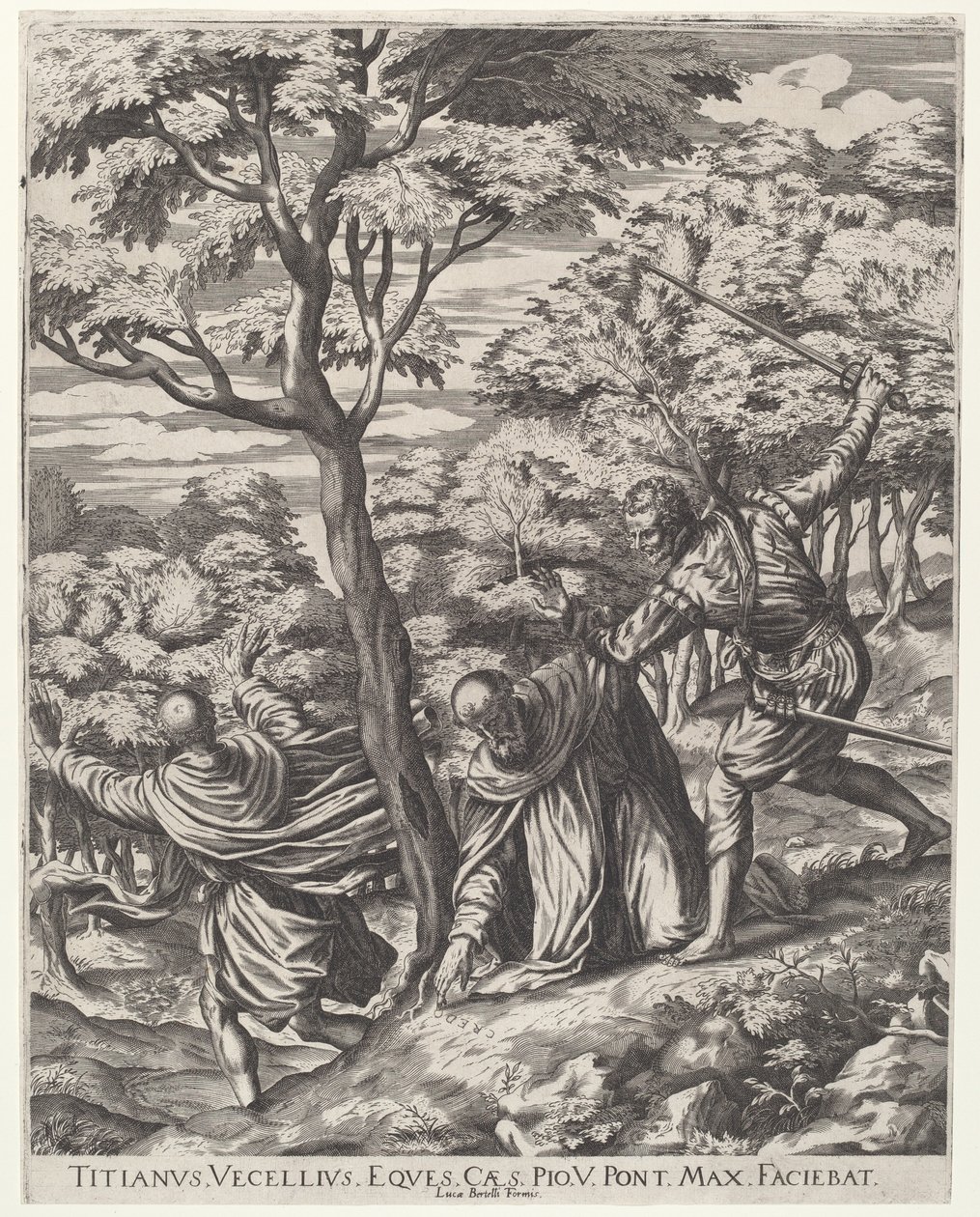 Zabójstwo św. Piotra Męczennika autorstwa Cornelis Cort, after Titian