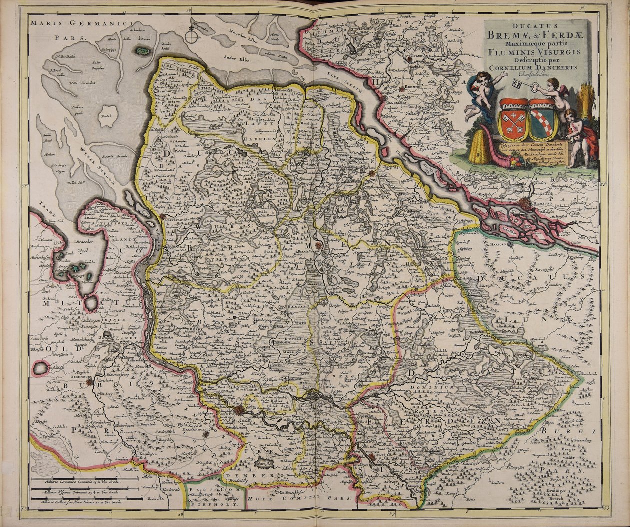 Ducatus Bremae amp; Ferdae maximaeque partis fluminis Visurgis descriptio autorstwa Cornelis Danckerts
