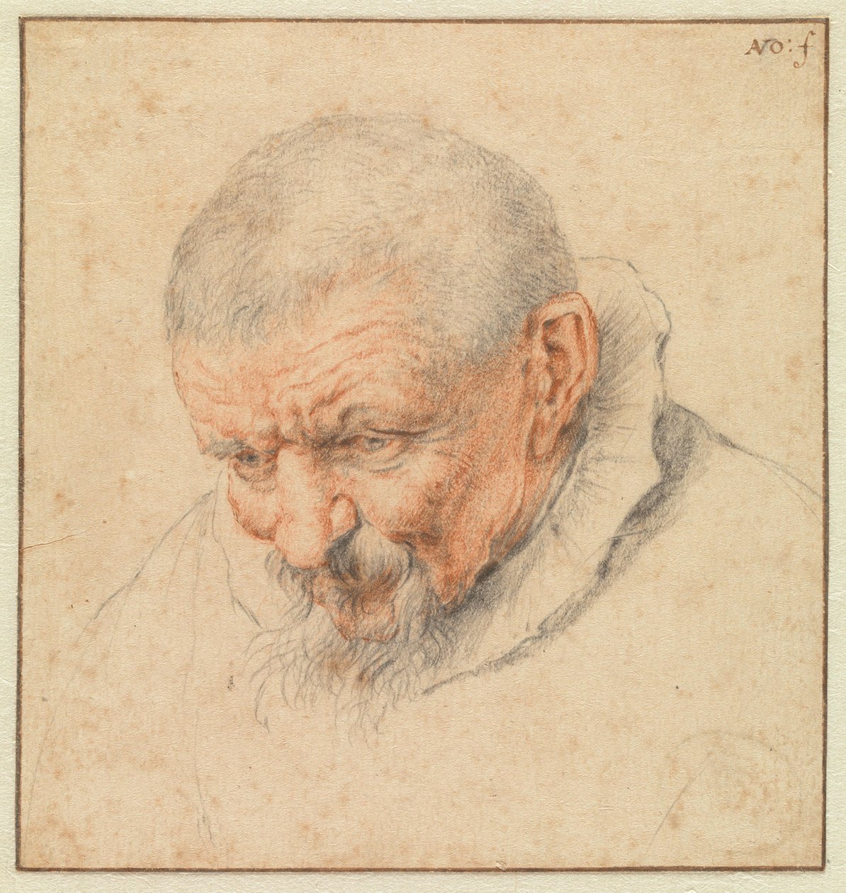Głowa starego mężczyzny autorstwa Cornelis Dusart