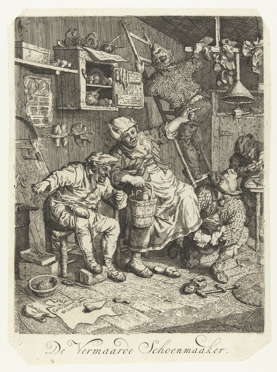 Słynny szewc Słynny Szewc (tytuł na obiekcie) autorstwa Cornelis Dusart