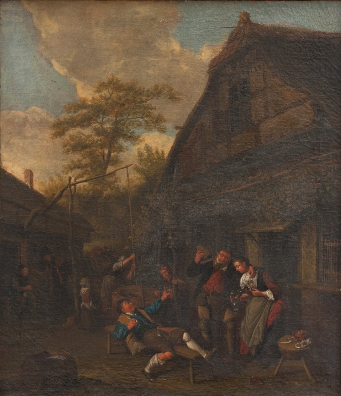 Chłopi poza karczmą autorstwa Cornelis Dusart