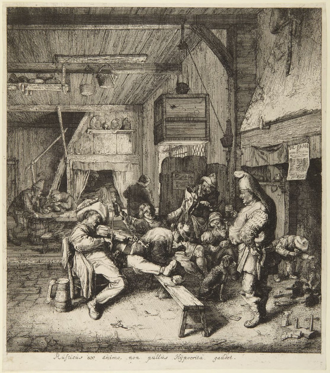 Siedzący skrzypek autorstwa Cornelis Dusart