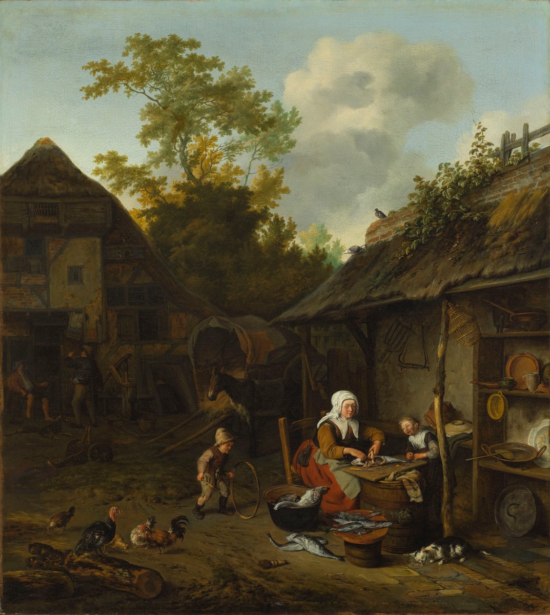 Skrobanie ryb autorstwa Cornelis Dusart