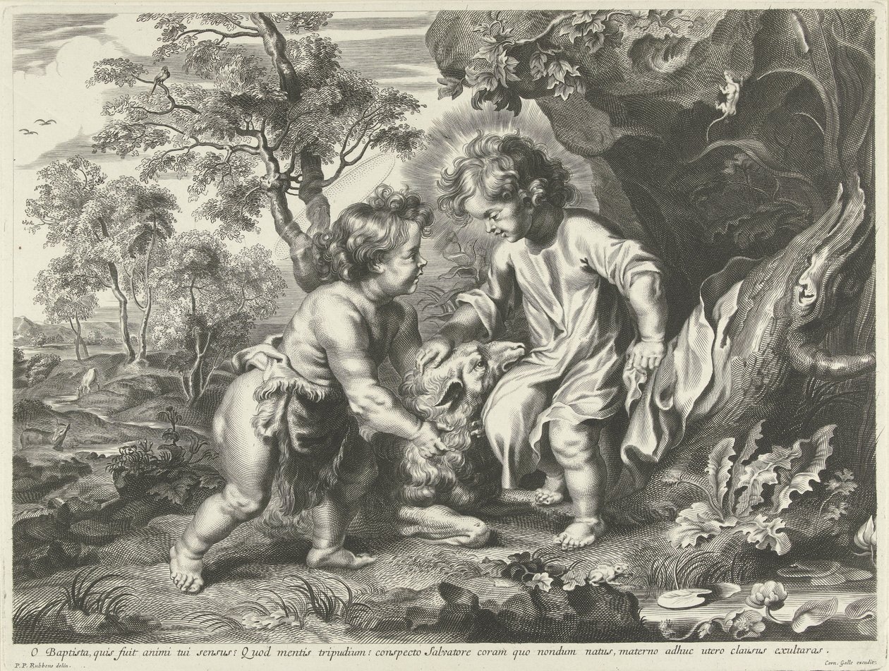 Jan Chrzciciel i Chrystus jako dzieci autorstwa Cornelis Galle (I) (possibly)