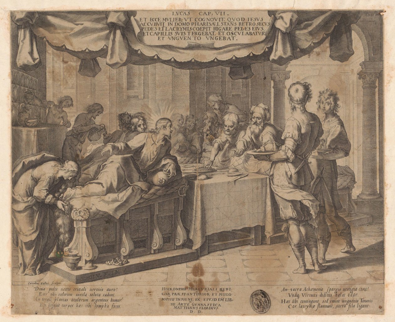 Chrystus gość u Szymona Faryzeusza autorstwa Cornelis Galle (I)