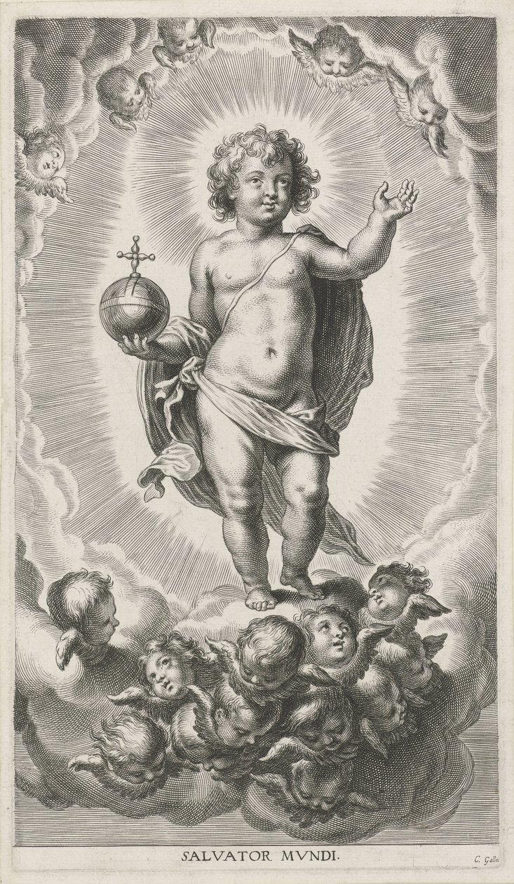 Dzieciątko Chrystus z kulą autorstwa Cornelis Galle (I)