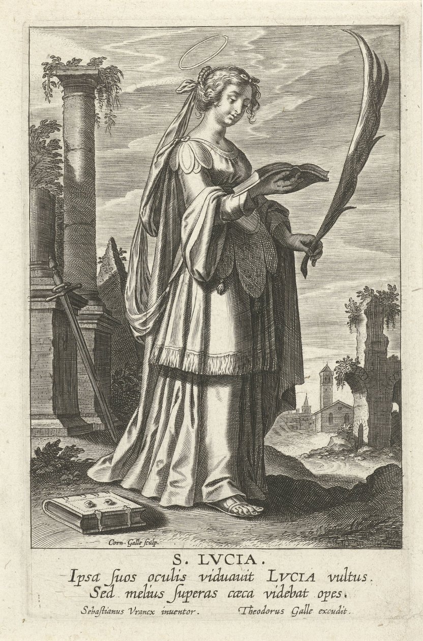 H. Łucja Mirror of the Illustrious Virgins (tytuł serii) autorstwa Cornelis Galle (I)