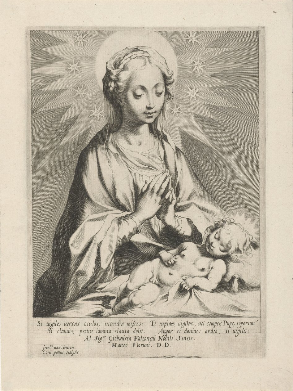Maryja adoruje Dzieciątko Chrystus autorstwa Cornelis Galle (I)