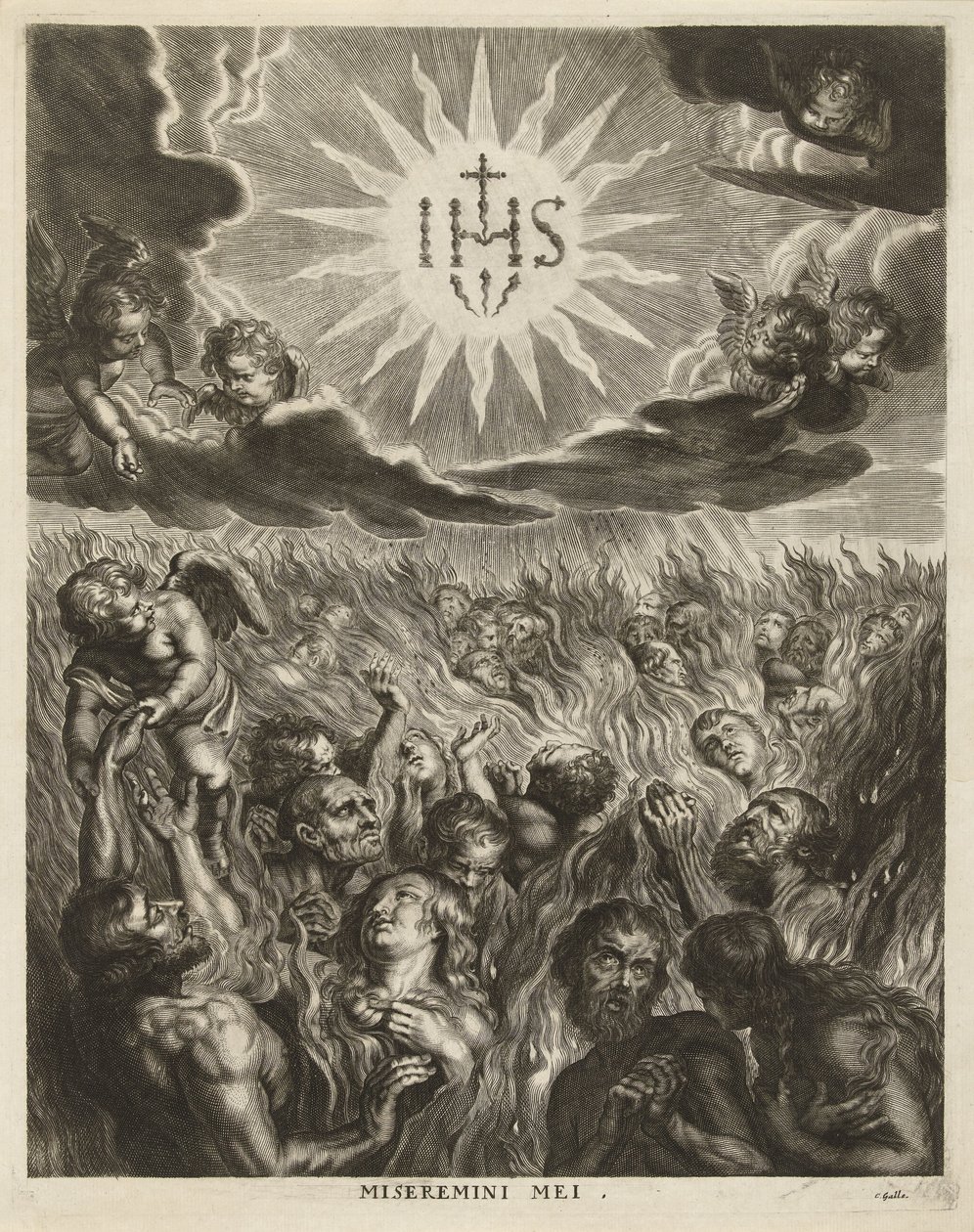 Ludzie w czyśćcu autorstwa Cornelis Galle (I)