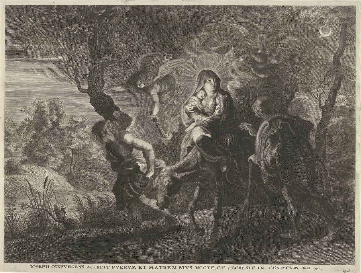 Lot do Egiptu autorstwa Cornelis Galle (I)