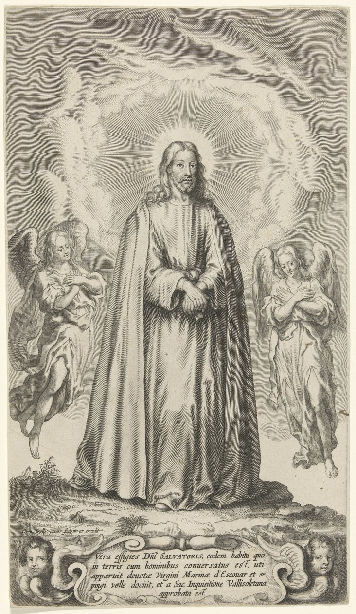 Chrystus z dwoma aniołami autorstwa Cornelis Galle (II)