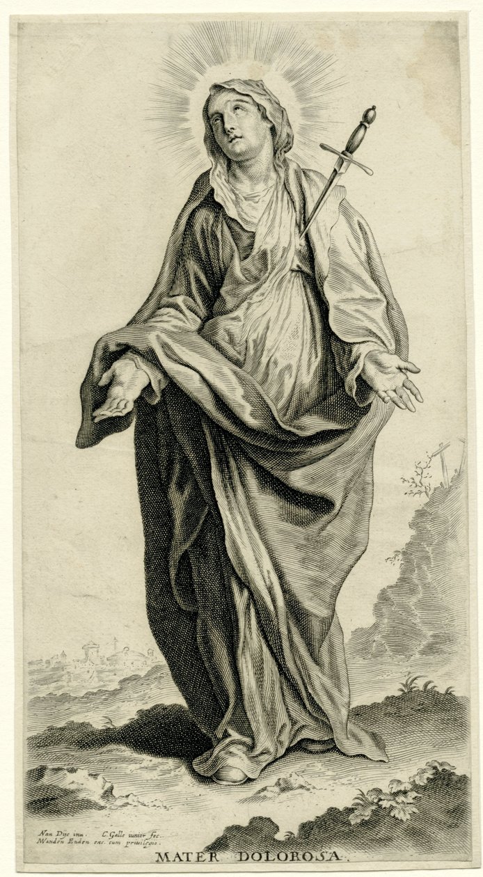 Maryja w Mater Dolorosa autorstwa Cornelis Galle (II)