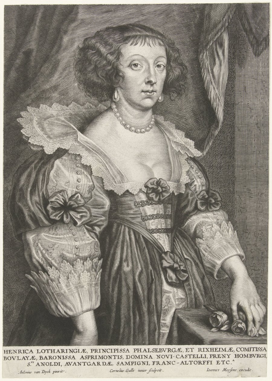 Portret Henriëtte van Lorraine autorstwa Cornelis Galle (II)
