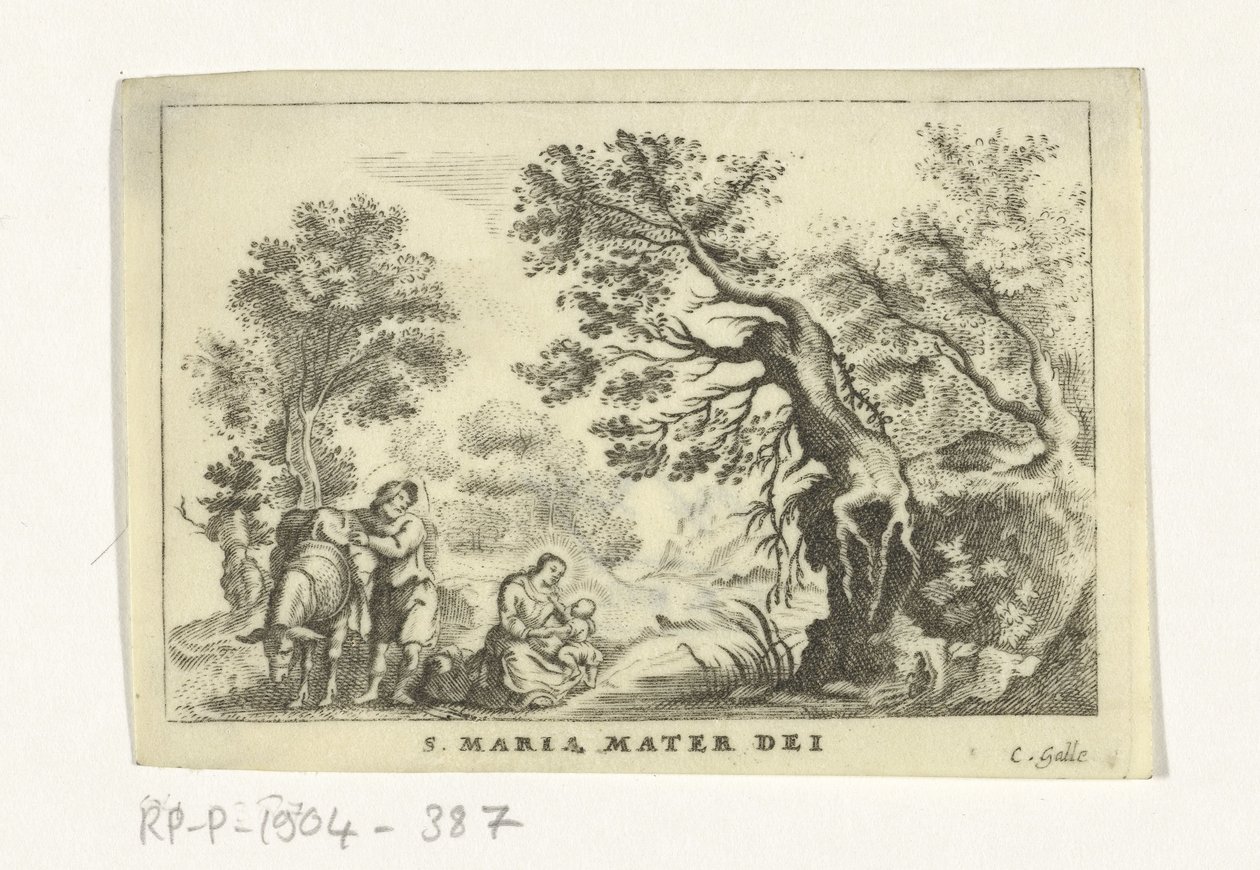 Odpocznij w locie do Egiptu autorstwa Cornelis Galle (II)