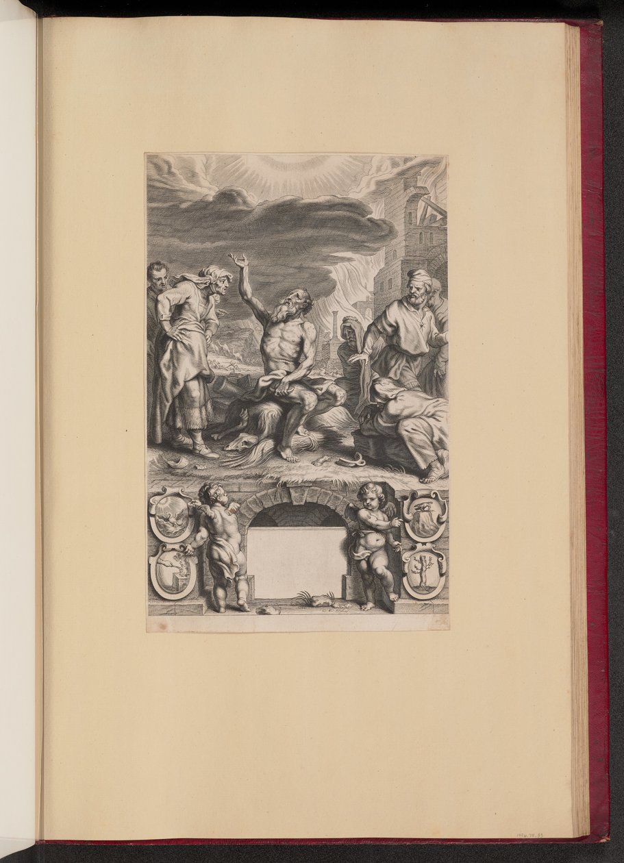 Strona tytułowa dla Balthasar Cordier, Iob Elvcidatvs autorstwa Cornelis Galle II after Abraham van Diepenbeeck