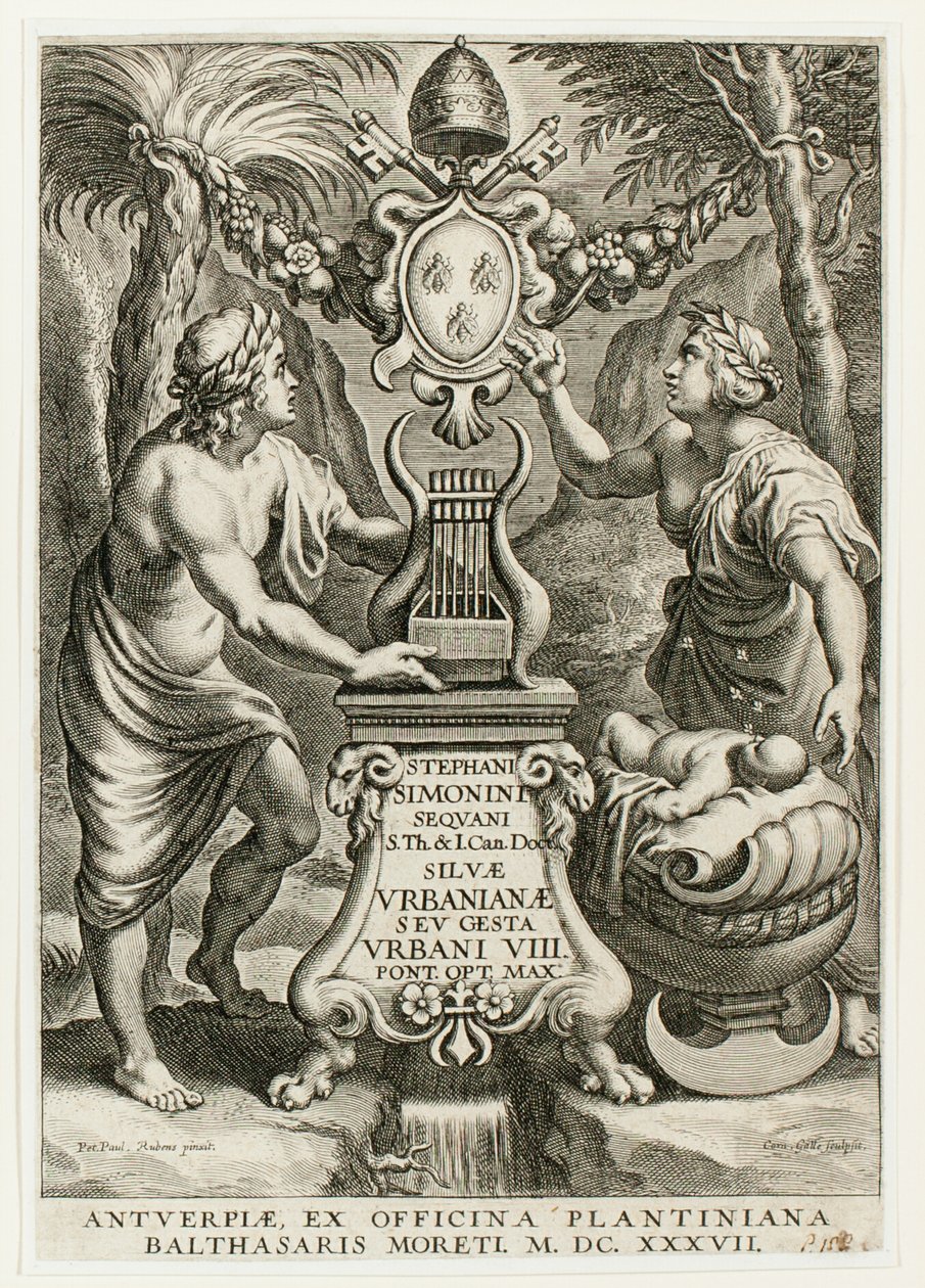 Strona tytułowa z Silvae Urbanianae autorstwa Cornelis Galle I