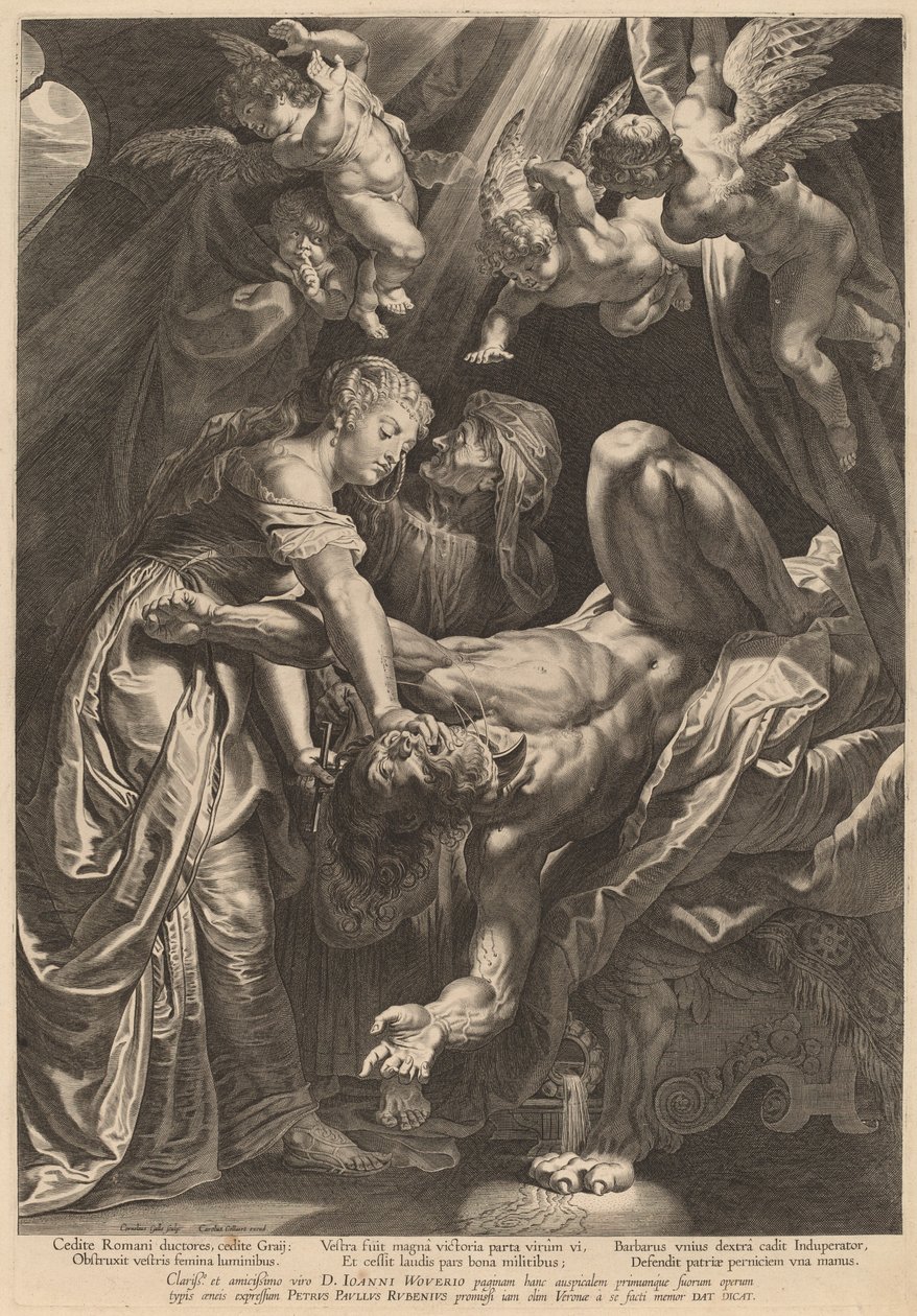 Judyta ścinająca głowę Holofernesowi autorstwa Cornelis Galle I after Sir Peter Paul Rubens