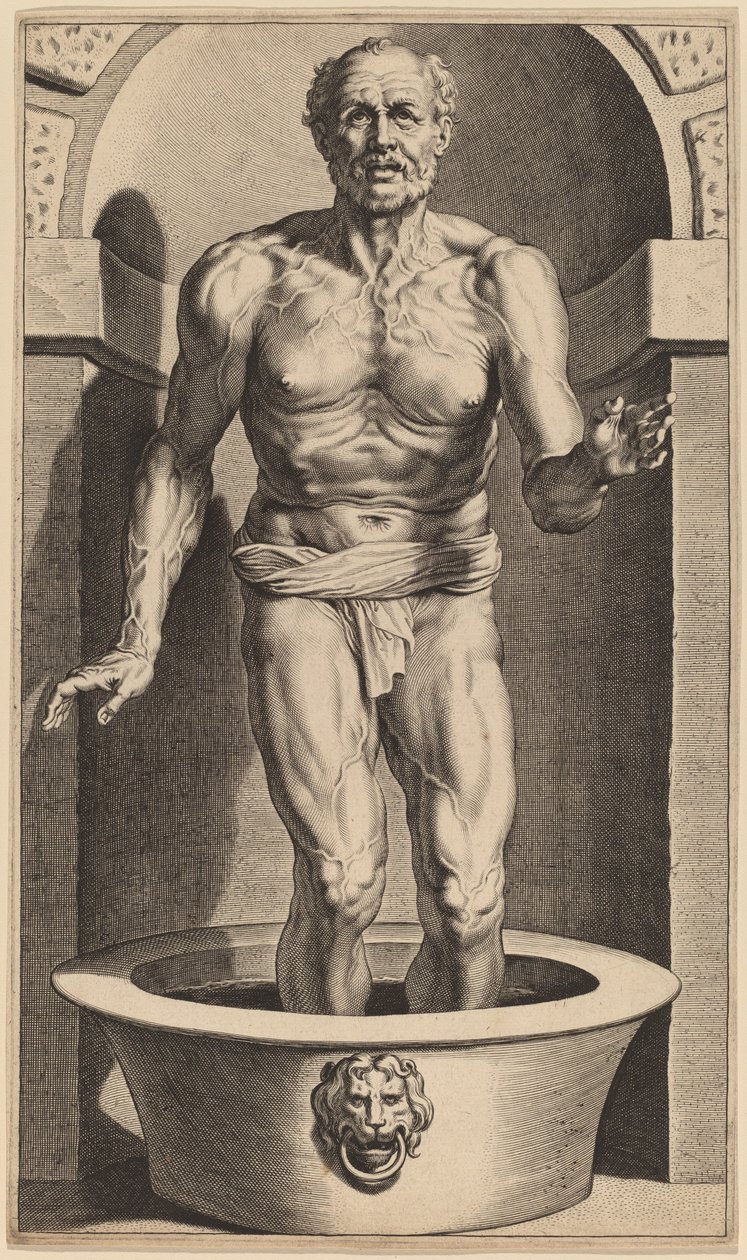 Seneka stojąca w wannie autorstwa Cornelis Galle I after Sir Peter Paul Rubens