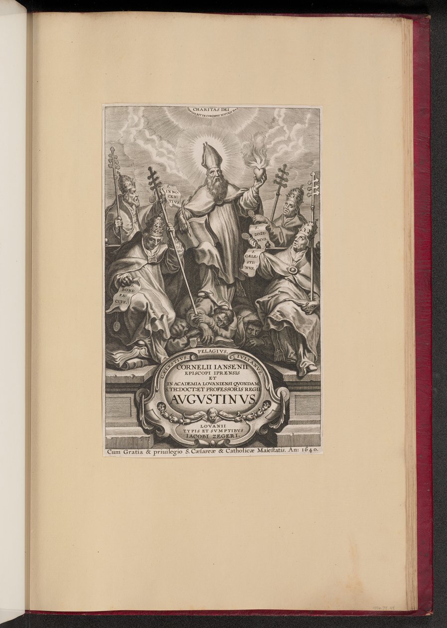 Strona tytułowa dla Cornelii Jansenii ... Avgvstinvs autorstwa Cornelis Galle I after Sir Peter Paul Rubens