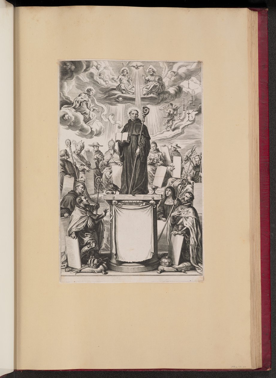 Strona tytułowa Dommo Benedicto Haeftano S. Benedictvs Illvstratvs autorstwa Cornelis Galle I after Sir Peter Paul Rubens