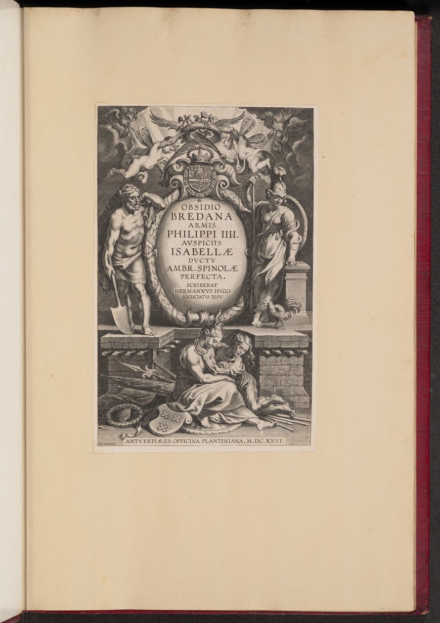 Strona tytułowa Hermana Hugo „Oblężenie Bredana” autorstwa Cornelis Galle I after Sir Peter Paul Rubens