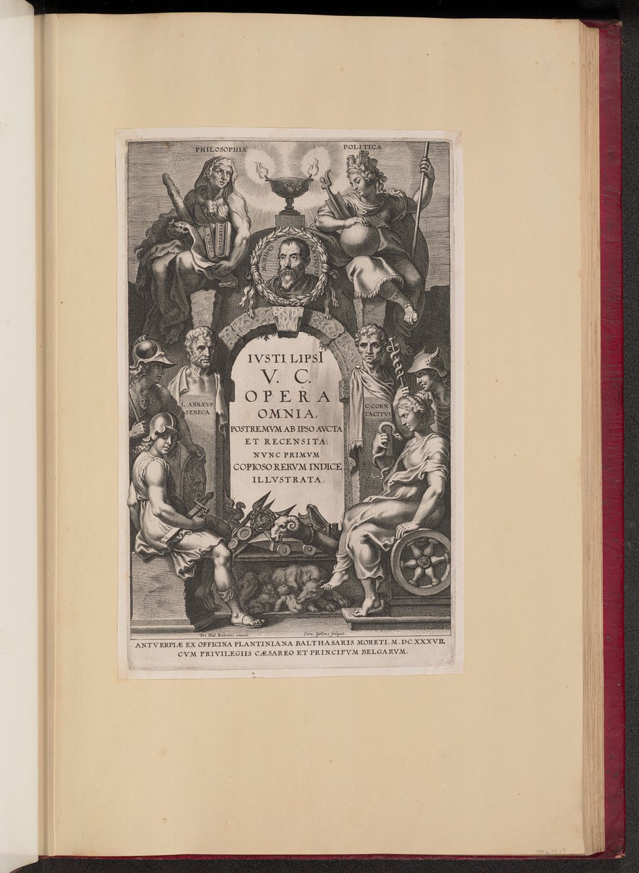 Strona tytułowa Justusa Lipsiusa, Opera Omnia, I autorstwa Cornelis Galle I after Sir Peter Paul Rubens