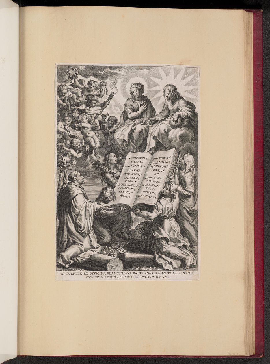Strona tytułowa dla Louisa Blosiusa, Opera autorstwa Cornelis Galle I after Sir Peter Paul Rubens