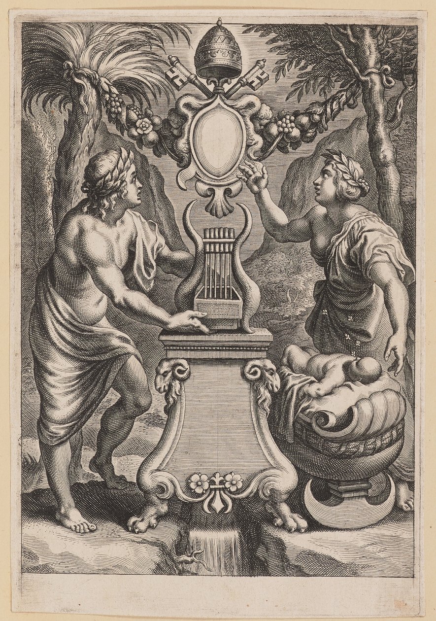 Strona tytułowa dla M.C. Sarbievsky, Lyricum Księga IV autorstwa Cornelis Galle I after Sir Peter Paul Rubens