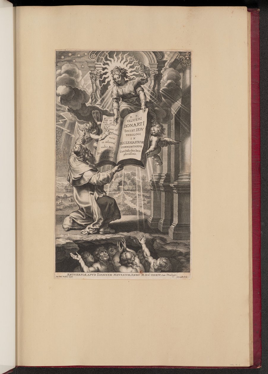 Strona tytułowa „In Ecclesiasticvm Commentarivs...” Oliviera Boonaertsa autorstwa Cornelis Galle I after Sir Peter Paul Rubens