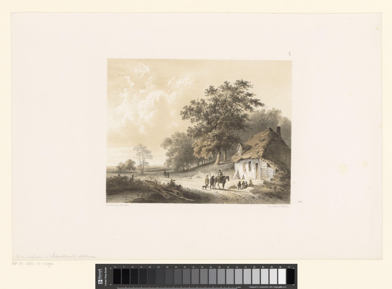 Krajobraz z domem autorstwa Cornelis Gerrit Verburgh