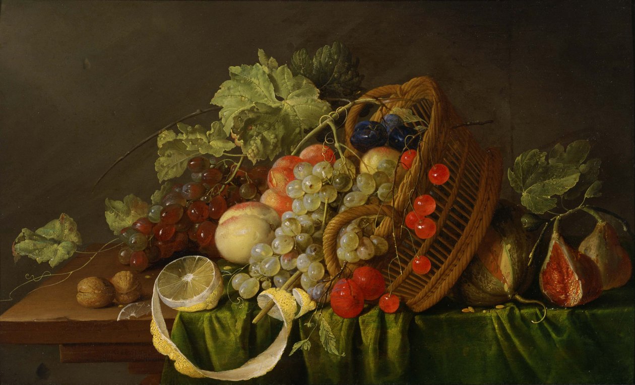 Martwa natura z koszem owoców, ok. 1654 autorstwa Cornelis de Heem