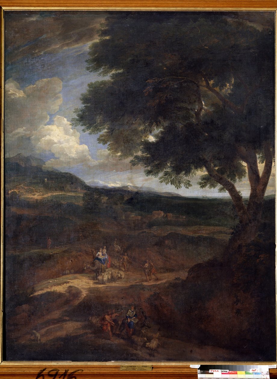 „Powrót Jakuba do ziemi Kanaan z żonami i dziećmi” (powrót Jakuba) Obraz Constantinus Cornelis Huysmans (1648-1727) Państwowe Muzeum Sztuki, Tula, Rosja autorstwa Cornelis Huysmans