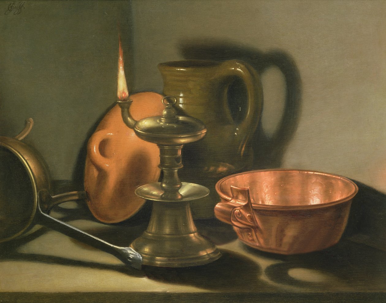 Martwa natura z lampą oliwną autorstwa Cornelis Jacobsz
