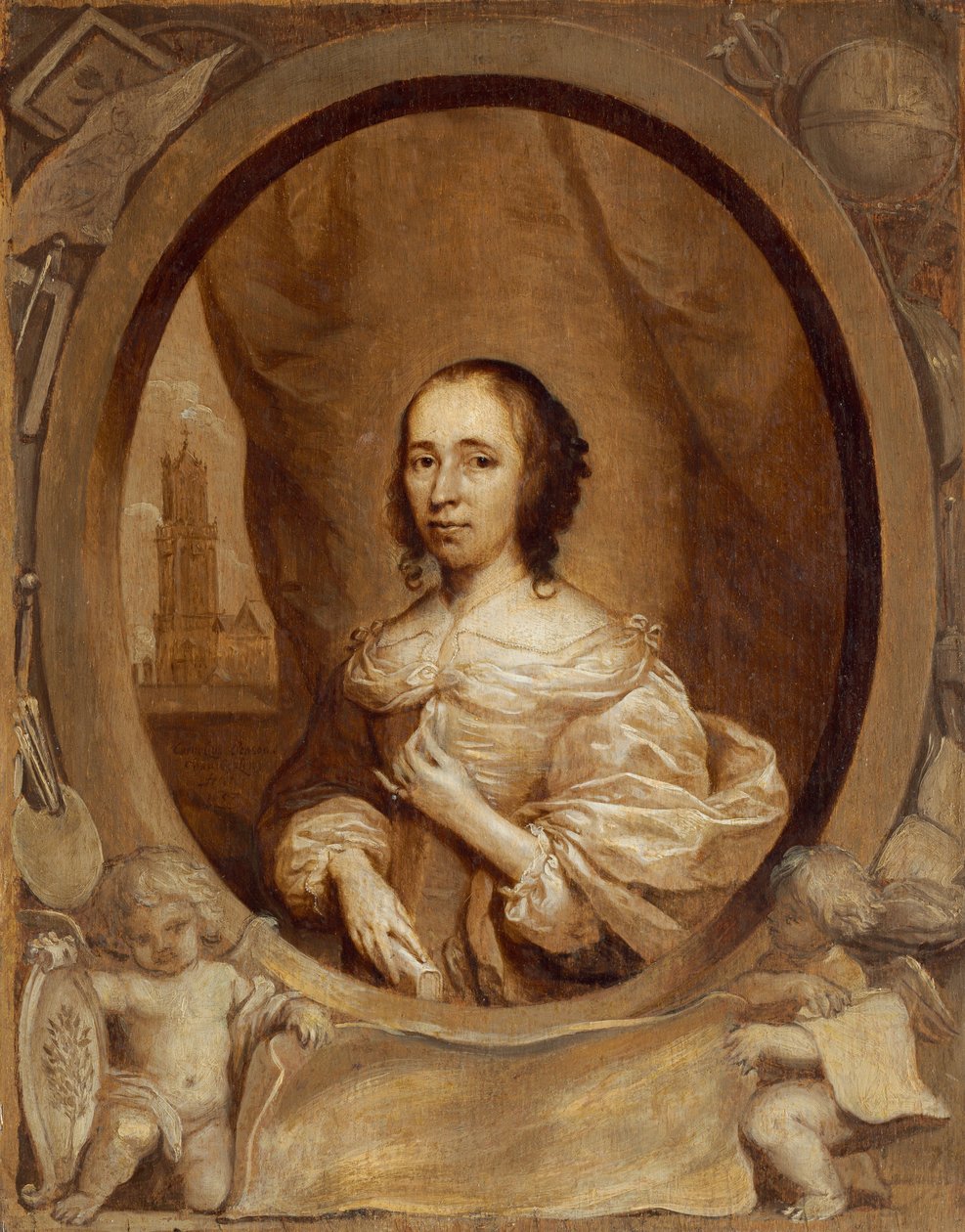 Anna Maria van Schurman, 1657. autorstwa Cornelis Janssens van Ceulen