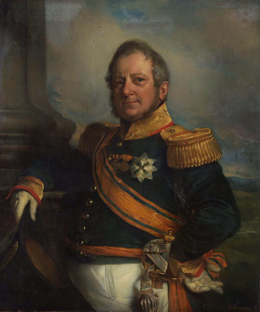 Portret Hendrika Merkusa, barona de Kocka, dowódcy armii, a po 1826 generał-gubernatora Holenderskich Indii Wschodnich autorstwa Cornelis Kruseman