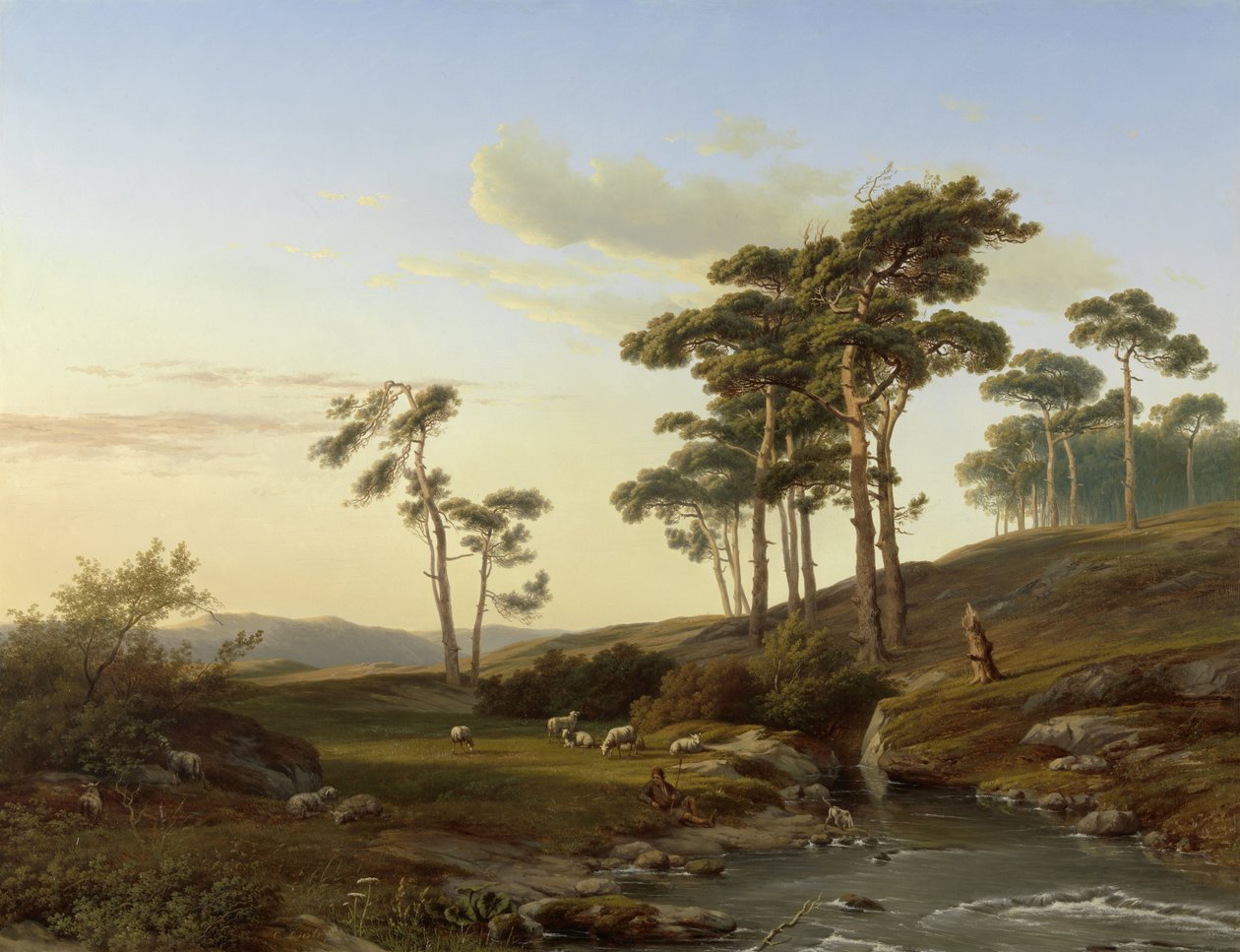 Wieczorny nastrój z pasterzem autorstwa Cornelis Lieste (signed by artist)