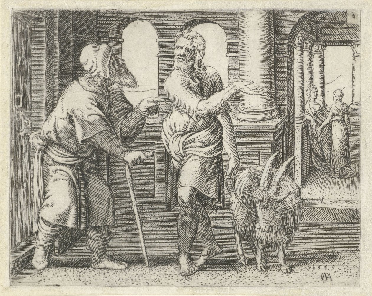 Samson z dzieckiem z teściem Historia Samsona (tytuł serii) autorstwa Cornelis Massijs