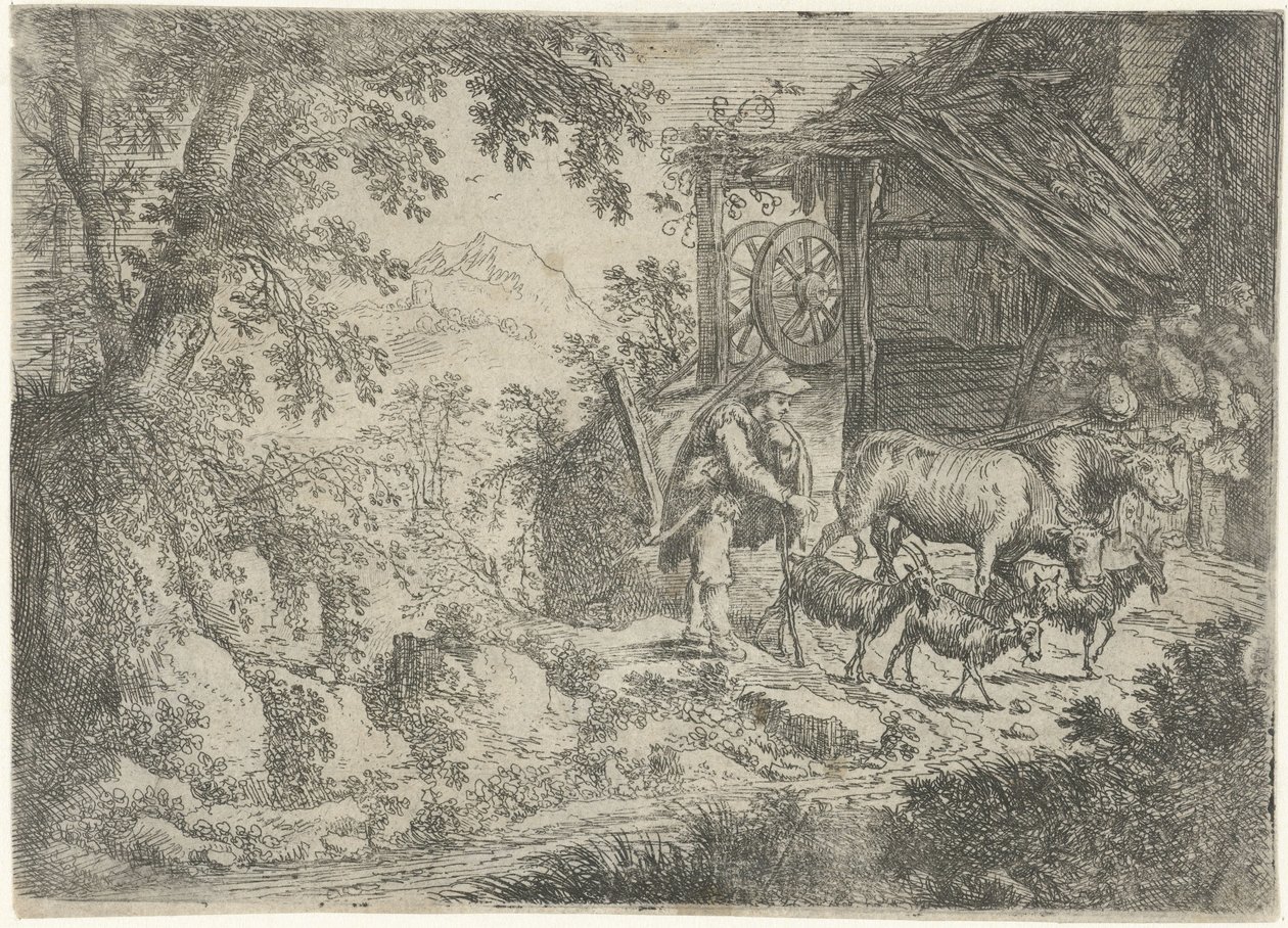 Pasterz z kozami i krowami autorstwa Cornelis Matthieu