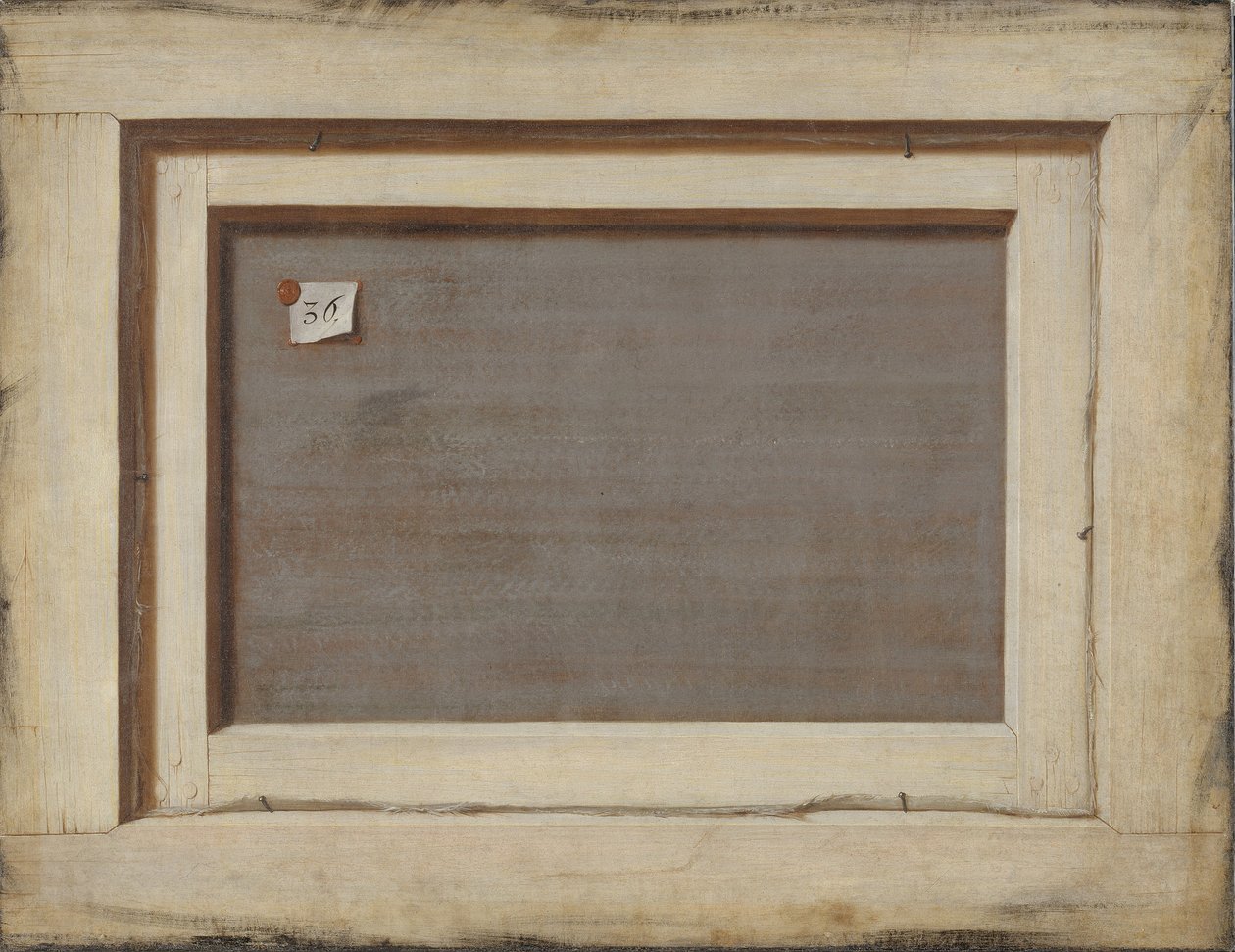 Trompe loeila. Rewers oprawionego obrazu, 1668-1672 autorstwa Cornelis Norbertus Gijsbrechts