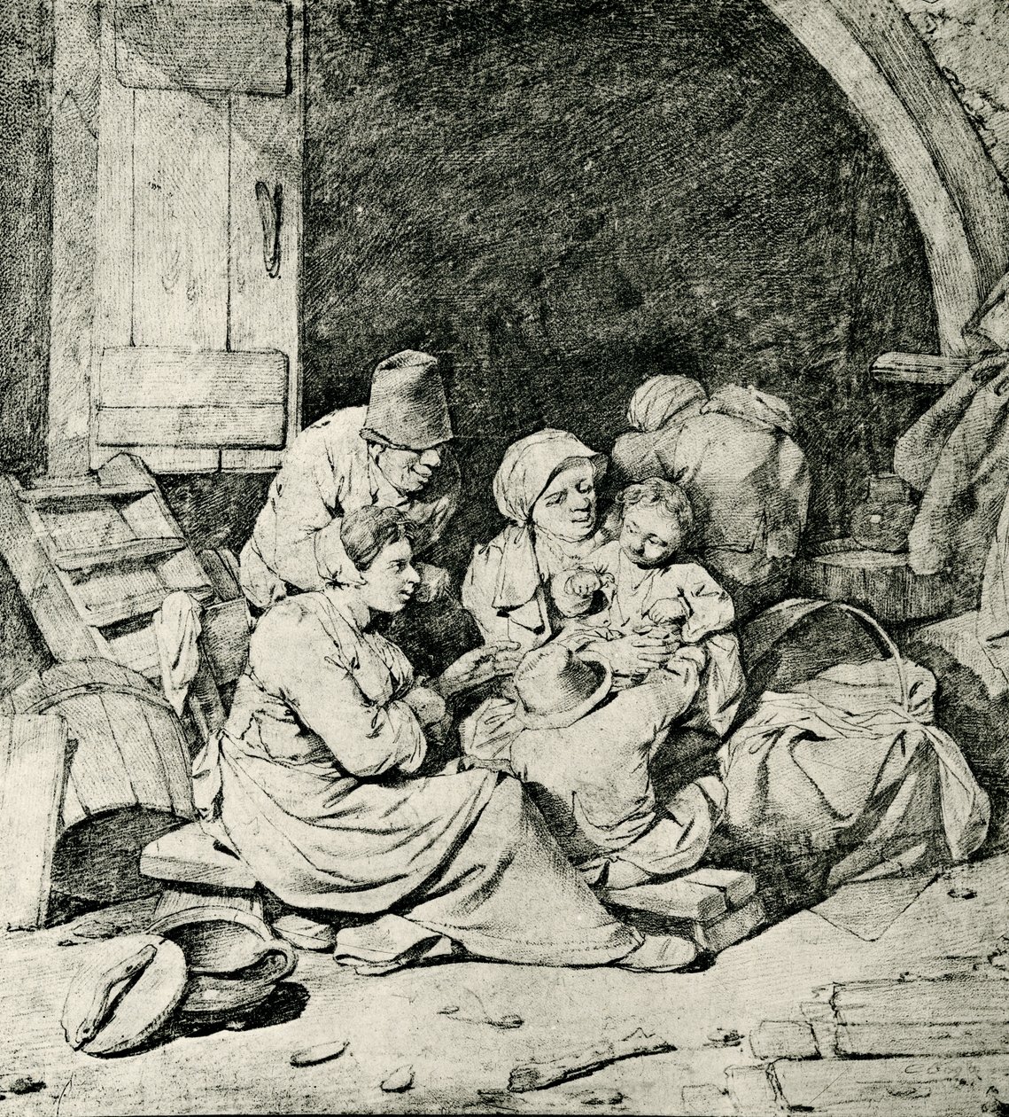 Rodzina holenderskich rolników autorstwa Cornelis Pietersz Bega